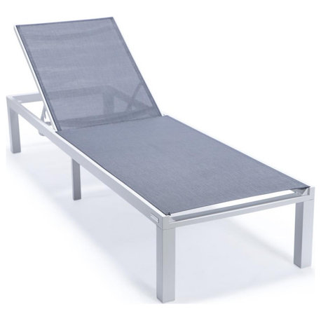 Marlin Patio Chaise Lounge Chair With White Aluminum Frame