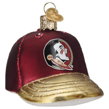 Old World Christmas (#62719) Glass Blown Ornament, Florida State Baseball Cap