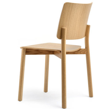 Mia Stacking Chair, American White Oak With Solid Wood Frame