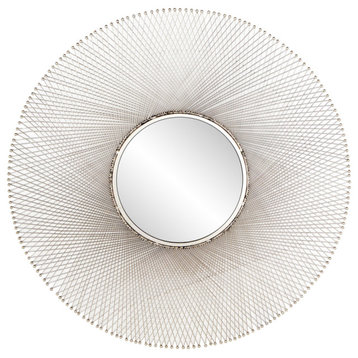 Contemporary Silver Metal Wall Mirror 94926
