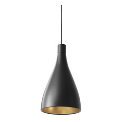 Swell Narrow Pendant | Black - Pendant Lighting