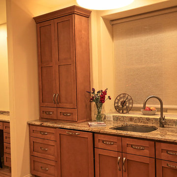 Warm Maple Kitchen Remodel | Extended Storage Wall & Cozy Built-In Seating