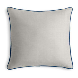 Grey Outdoor Pillow with Navy Cord - Outdoor Cushions And Pillows