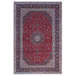 Bareens Designer Rugs - Vintage Antique Persian Kashan Davidson Wool Rug - Create a new dimension of style in your space with this breath-taking antique hand knotted Persian rug. Made in Iran, this gorgeous hand-knotted rug features all vegetable dyes and 100% wool, adding luxurious texture and appearance. This gorgeous antique rug features an intricate design with a unique detailed border. Featuring an awe-inspiring color pallet and an intricate design handmade by skilled artisans is a great addition to any decor. Bring luxury and extravagance to your living space with this luxurious rug.