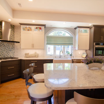 Steel gray and white two toned kitchen Chelmsford MA