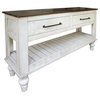 Crafters and Weavers Avalon Rustic Farmhouse 2 Drawer Console Table - White