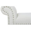 Kathy Roll Arm Entryway Accent Bench Bright White