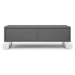 Zuri Furniture Modern Neve Coffee Table High Gloss Gray Lacquer - Contemporary - Coffee Tables ...