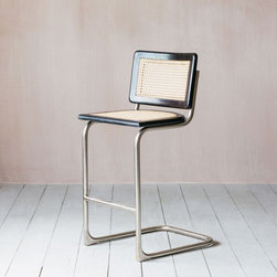Black Mango Wood and Chrome Bar Stool - Bar Stools and Kitchen Stools