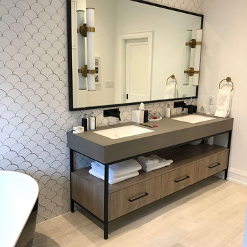 Mater bathroom double vanity
