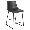 24 inch LeatherSoft Counter Height Barstools, Gray