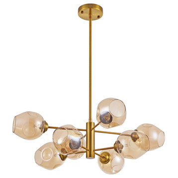 Abii 12-Light Pendant in Vintage Bronze with Champage Glass