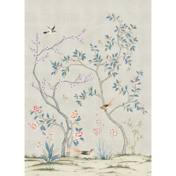Garden Chinoiserie Peel and Stick Wallpaper Mural, Champagne