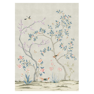 Garden Chinoiserie Peel and Stick Wallpaper Mural - Asian - Wallpaper ...