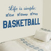 Basketball Life Wall Decal is Simple Play Wall Decal, 28", Robin Egg