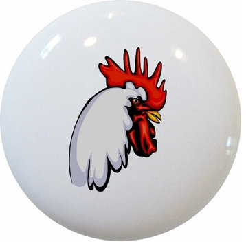 Rooster Head Ceramic Knob