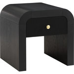 Meridian Furniture - Artisto End Table, Black - Make organizing a stylish affair when you bring home this Artisto end table. This beautiful end table features an elegantly eye-catching design with its rich wood veneer black finish and its textured drawer front design. The storage drawer give you oodles of room for storing items out of sight and out of mind, and the roomy drawer make sure that organizational power is at your fingertips. For versatility, both gold and chrome handles are included with the end table.