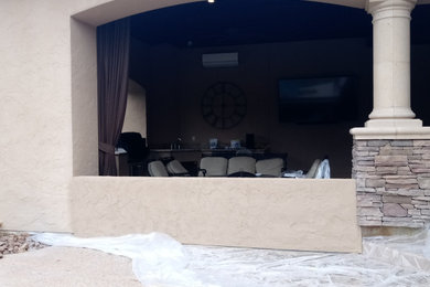 Example of a tuscan patio design in Houston
