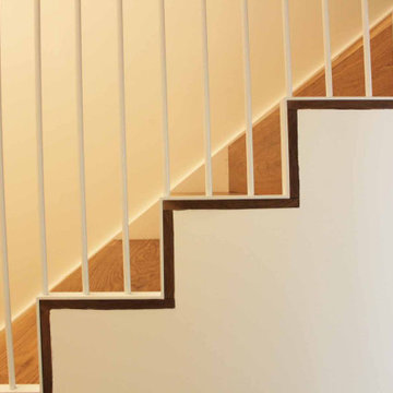 White metal railings