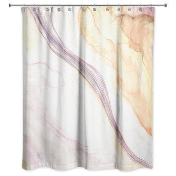 Marbled Watercolor Shower Curtain