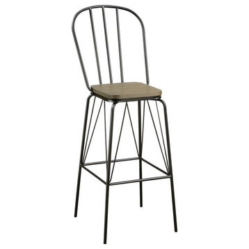 Bowery Hill Metal Windsor Bar Stool in Black (Set of 2) Finish