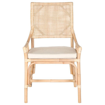 Tonya Rattan Chair, Natural Whitewash
