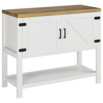 Narrow Console Table Sofa Table with 2 Storage Cabinets