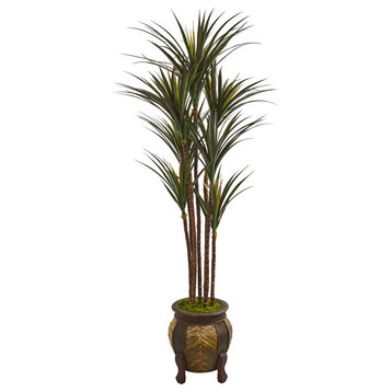 62" Giant Yucca Artificial Tree in Decorative Planter UV Resistant