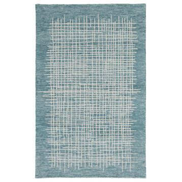 Weave & Wander Carrick Architectural Rug, Teal, 2'x3'