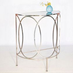 Worlds Away Furniture Worlds Away Ovals Console  "Antoine" Nickel-plated console - Side Tables And End Tables