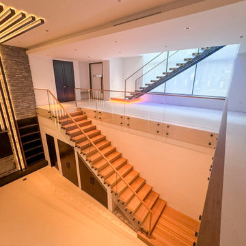 Project #126 | Contemporary Staircases with Integrated LEDs & Glass Railing