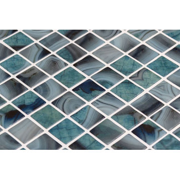 Mosaic Glass Tile The Reef Series For Swimming Pool Wet Area & More, Deep Blue