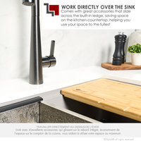 30" Undermount Workstation Single Bowl Gray Composite Granite Kitchen
