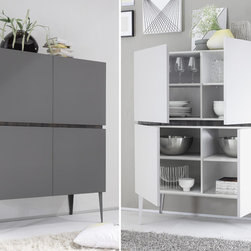 LC Mobili Rex 4-Door Highboard on Legs - $1,285.00 - Buffets And Sideboards