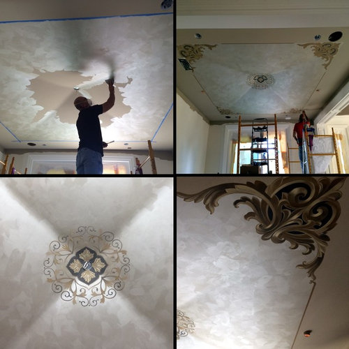 Pearlas Velvet And Scroll Design Faux Finish Ceiling