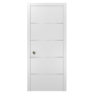 Planum 0020 Sliding Closet Pocket Door White & Frames Pulls ...