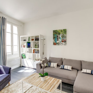 Natural light floods this airy living room