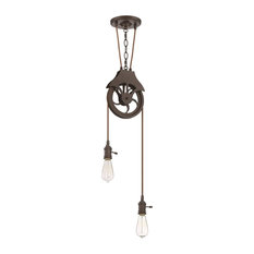 Craftmade Design-A-Fixture 2-Light Keyed Socket Pulley Pendant, Aged Bronze