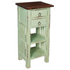 Cottage End Table With Drawers and Shelves