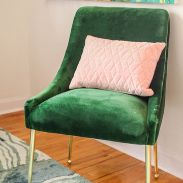 Colorful Art Deco Guest Bedroom
