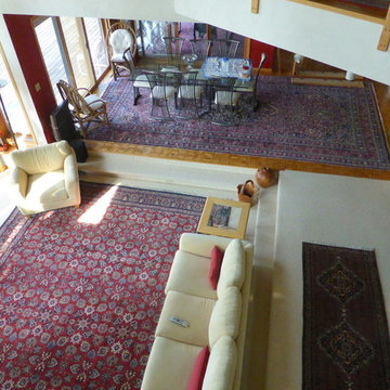 Living room, Bijar rug, from Iran, Takab area, size 11' by 15'5", intense red, f