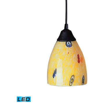 ELK Lighting Classico 1-Light Mini Pendant, Rust/Yellow Blaze, LED, 406-1YW-LED