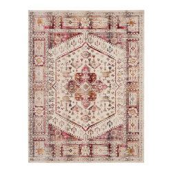 Nourison - Nourison Vintage Kashan 7'10" x 9'10" Ivory Red Vintage Indoor Area Rug - Area Rugs