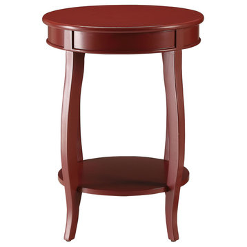 Urban Designs Portici Wooden Accent Side Table, Red