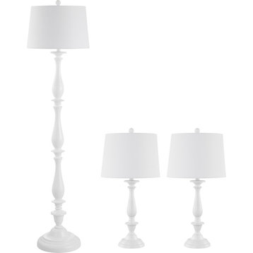 Bessie Floor and Table Lamp, 3-Piece Set, White