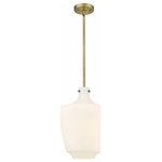 Innovations Lighting - Innovations Lighting 493-1S-BB-G501-12 Lowell, 1 Light Mini Pendant Industri - Innovations Lighting Lowell 1 Light 12 inch BrusheLowell 1 Light Mini  Brushed BrassUL: Suitable for damp locations Energy Star Qualified: n/a ADA Certified: n/a  *Number of Lights: 1-*Wattage:100w Incandescent bulb(s) *Bulb Included:No *Bulb Type:Incandescent *Finish Type:Brushed Brass
