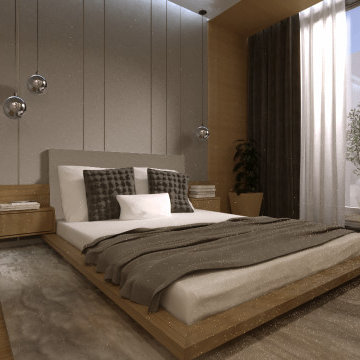 Dormitorio Japandi moderno