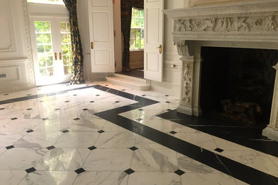Living room - victorian marble floor living room idea in Chicago
