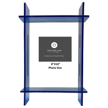 Lucite 8x10 Frame, Neon Blue/Clear
