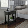 Flip Top End Table-Slim Side Console With Storage and Lower Shelf